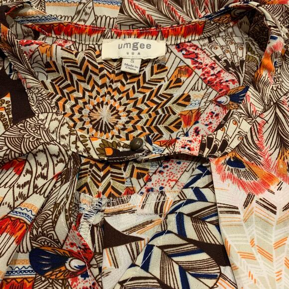 Umgee Tunic Dress Women's Size Small Aztec Dreamcatcher Peasant Boho A2673 - Picture 4 of 7